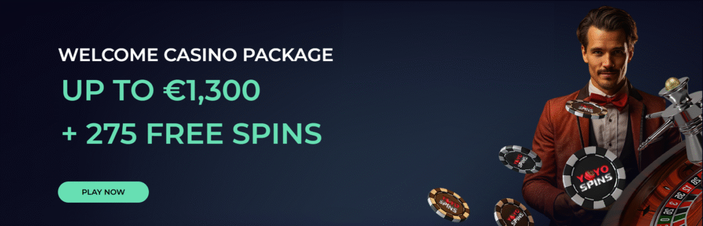 Yoyospins Casino Welcome Bonus - 150% up to €500 + 200 Free Spins