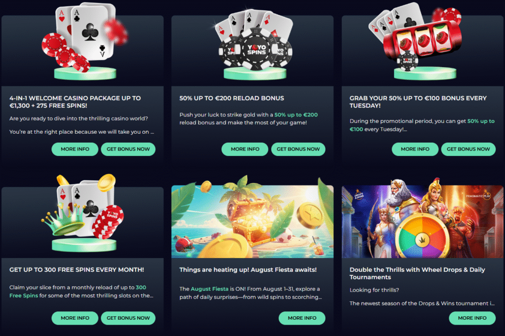 Yoyospins Casino Offers