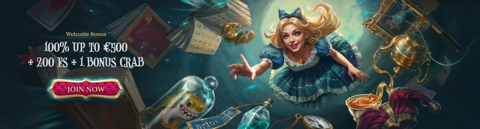 Bet Alice Casino Welcome Bonus - 100% up to €500 + 200 Free Spins